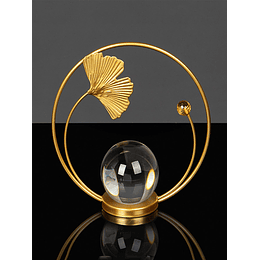 1peça Artesanato de Decoração Ginkgo Biloba &amp; Cristal Em forma de bola