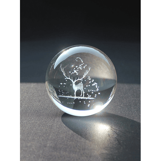 1 peça decoração de arte de bola de cristal com design cervo