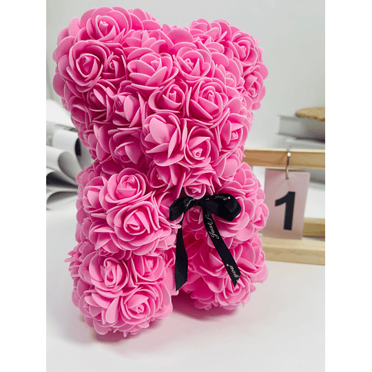 1peça Urso rosa artificial, urso rosa artificial flores de espuma urso feito de rosas para dia dos namorados, dia das mães, aniversário, presentes de casamento