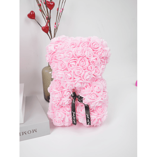 1peça Urso rosa artificial, urso rosa artificial flores de espuma urso feito de rosas para dia dos namorados, dia das mães, aniversário, presentes de casamento