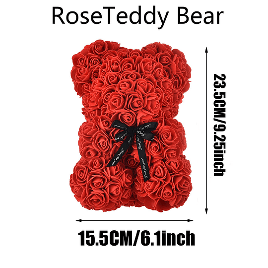 1peça Urso rosa artificial, urso rosa artificial flores de espuma urso feito de rosas para dia dos namorados, dia das mães, aniversário, presentes de casamento