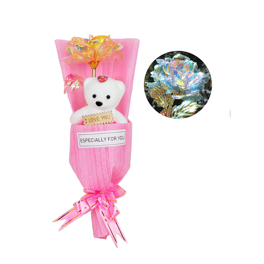 1peça Flor artificial decoração de urso Com caixa