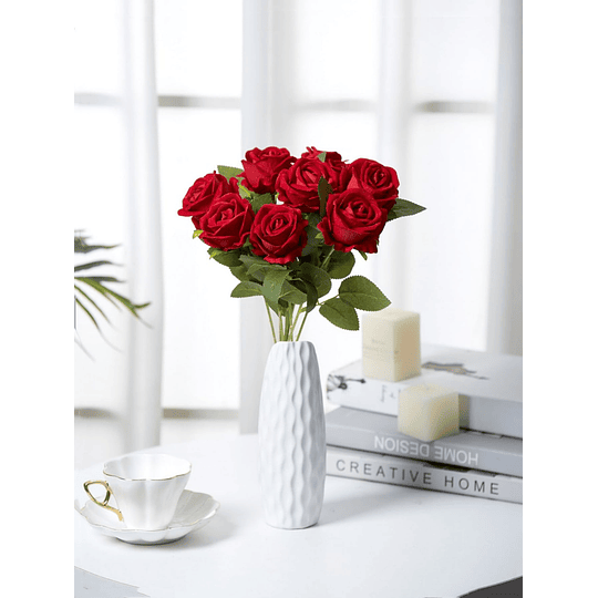 2 peças Lindas flores artificiais de rosas, decoração de mesa para casa, buquê longo, arranjo de plantas falsas, presentes para o dia dos namorados