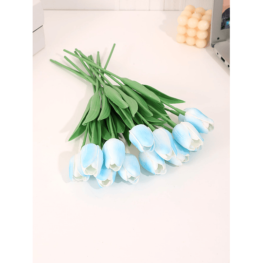 10 peças artificial branco simulação tulipa simulação diy dia dos namorados presente aniversário presente