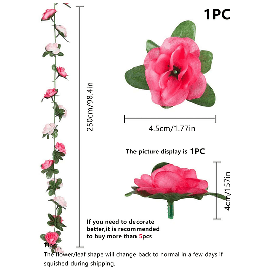 1 peça de roseira artificial