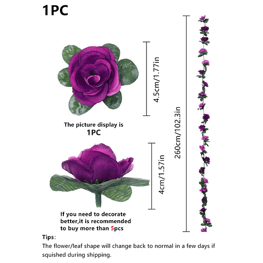 1 peça de roseira artificial