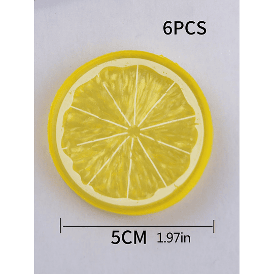 6 unidades de fatia de limão artificial