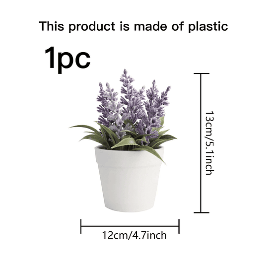 1 peça de planta em vaso de lavanda artificial