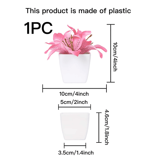 1 peça de planta artificial em vaso