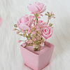 1peça 5 polegadas Rosa artificial em vaso romântico Falsos ornamentos em vaso para decoração de mesa