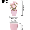 1peça 5 polegadas Rosa artificial em vaso romântico Falsos ornamentos em vaso para decoração de mesa