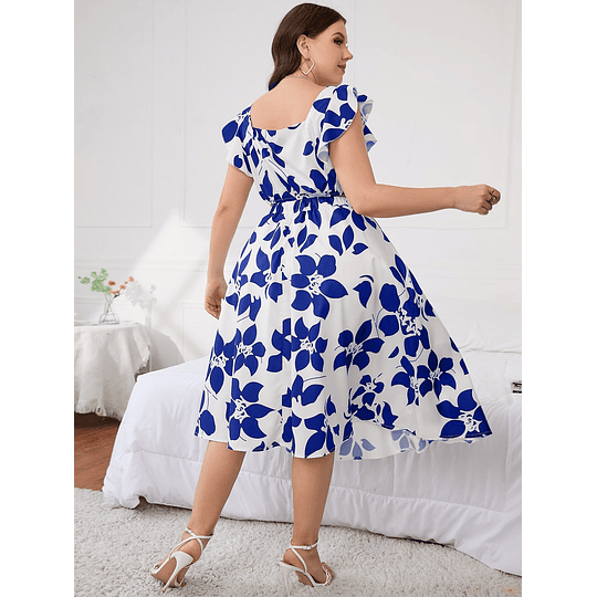 Plissado Floral Boho Co-Ord de Tamanho Grande