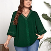 Mais Blusa inserção de renda de guipura