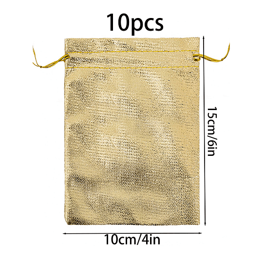 10 peças Embalagem de presente Metálico Design de cordão