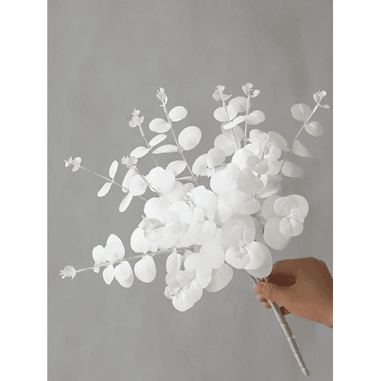 1peça Eucalipto artificial plástico branco falso folha plantar casamento buquê plantar Decorações