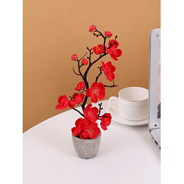 1peça Decorações artificial flor de pêssego com artificial em vaso mola floral plantar para &amp; exterior