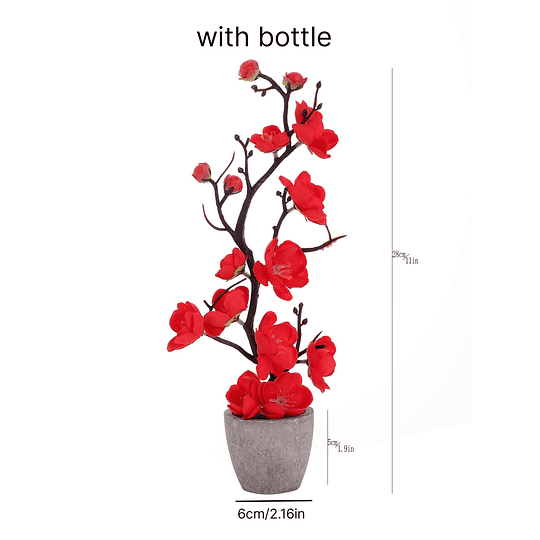 1peça Decorações artificial flor de pêssego com artificial em vaso mola floral plantar para & exterior