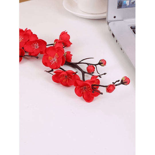 1peça Decorações artificial flor de pêssego com artificial em vaso mola floral plantar para & exterior