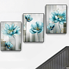3 pçs/set pintura sem moldura de fibra química, pintura de arte de parede com padrão floral modernista para decoração de parede de casa