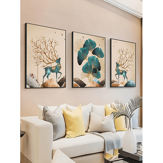 1peça Pintura de parede para decoração de parede doméstica químico fibra modernista padrão alce decoração borla