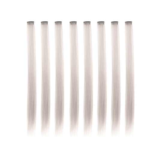8 peças Aplique de cabelo clip comprido direto sintético