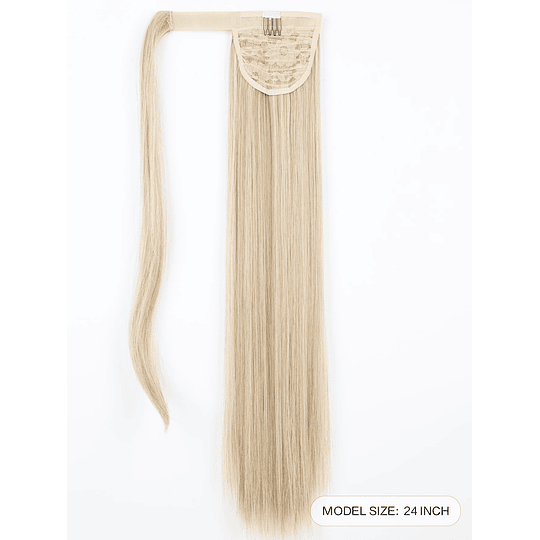 Aplique de cabelo Natural Comprido Direto Rabo de cavalo Sintético