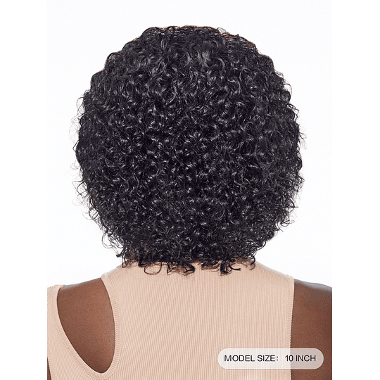 Peruca de franja cabelo humano encaracolado curto