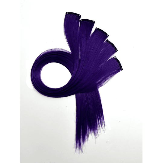 5 peças Aplique de cabelo Clip Comprido Direto Sintético