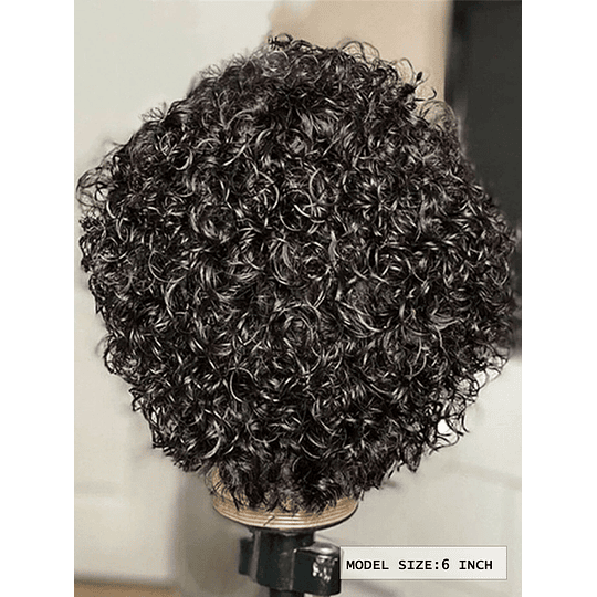 1 peça 13*1 peruca de cabelo humano de cabelo humano com corte curto de ondas profundas