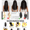 1 peça 13*1 peruca de cabelo humano de cabelo humano com corte curto de ondas profundas
