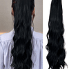 Aplique de cabelo comprido onda corporal rabo de cavalo sintético com garra