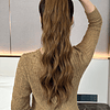 Aplique de cabelo comprido onda corporal rabo de cavalo sintético com garra