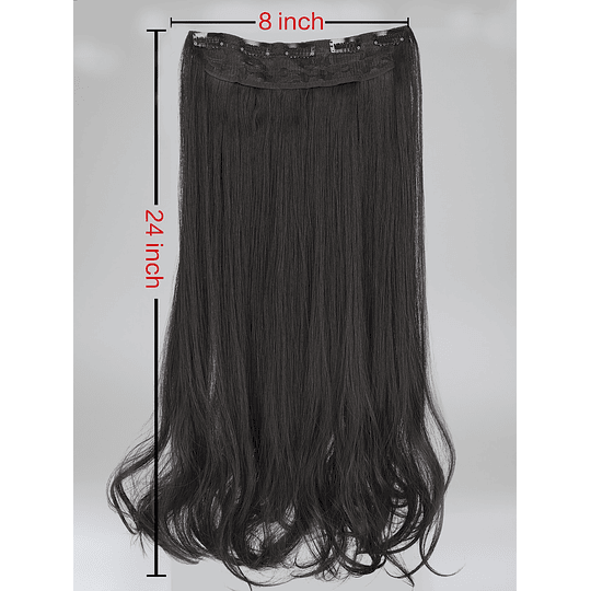 Aplique de cabelo clip comprido encaracolado sintético