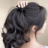 Aplique de cabelo curto onda corporal rabo de cavalo sintético