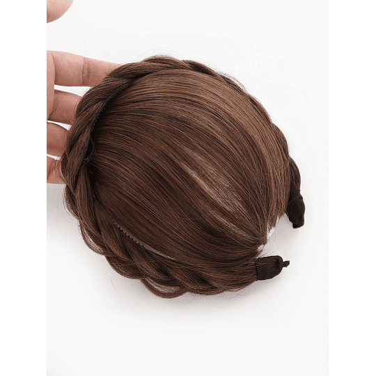 Curto Direto Sintético Cabelo Franja Com Aro de cabelo