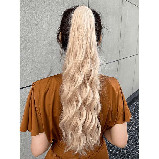 Aplique de cabelo Comprido Onda corporal Rabo de cavalo Sintético Com Garra