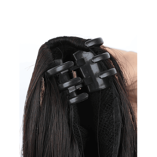 Aplique de cabelo Comprido Onda corporal Rabo de cavalo Sintético Com Garra