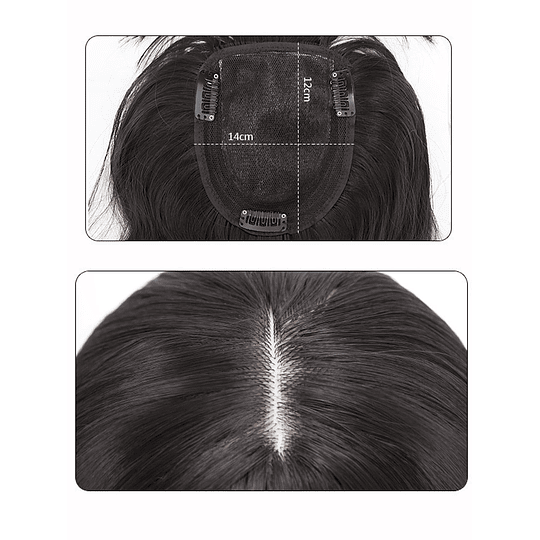 Topo de cabelo clip comprido direto sintético com franja