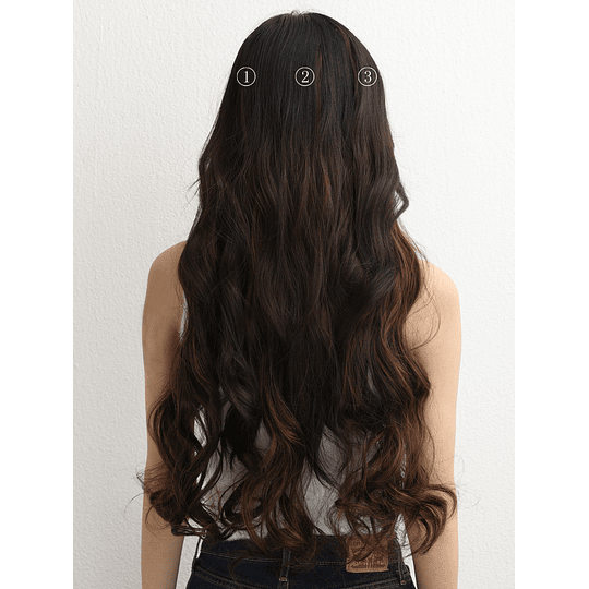 Pacote de 3 extensões de cabelo sintético para cabelos longos e encaracolados