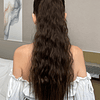 Extensões de cabelo rabo de cavalo sintético longo cacheado natural