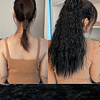 Extensões de cabelo rabo de cavalo sintético longo cacheado natural