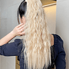 Extensões de cabelo rabo de cavalo sintético longo cacheado natural
