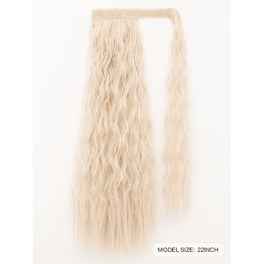 Extensões de cabelo rabo de cavalo sintético longo cacheado natural