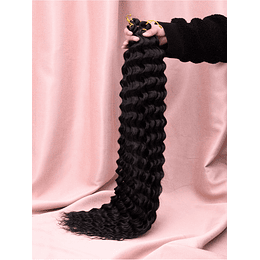 Aplique de cabelo Extra longo Encaracolado Sintético