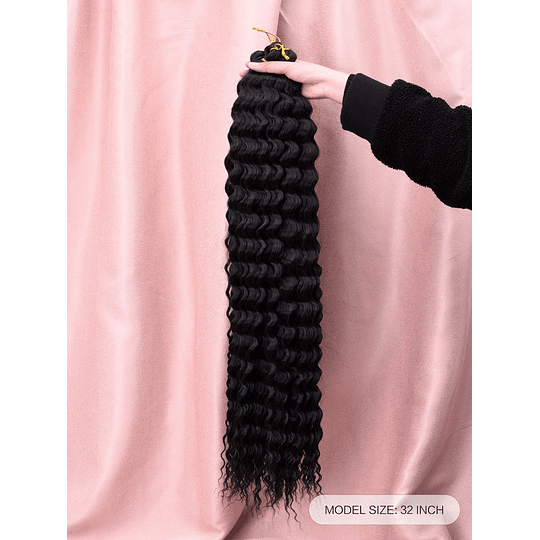 Aplique de cabelo Extra longo Encaracolado Sintético