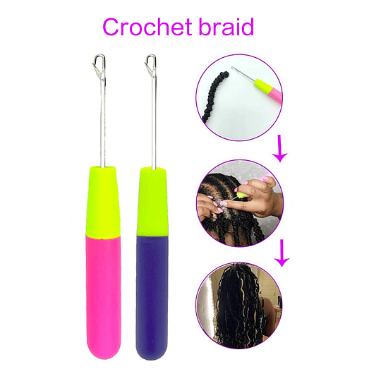 4peças Agulha cabelo crochê