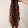 Aplique de cabelo comprido encaracolado rabo de cavalo sintético