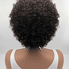 Peruca de cabelo humano curto encaracolado com franja