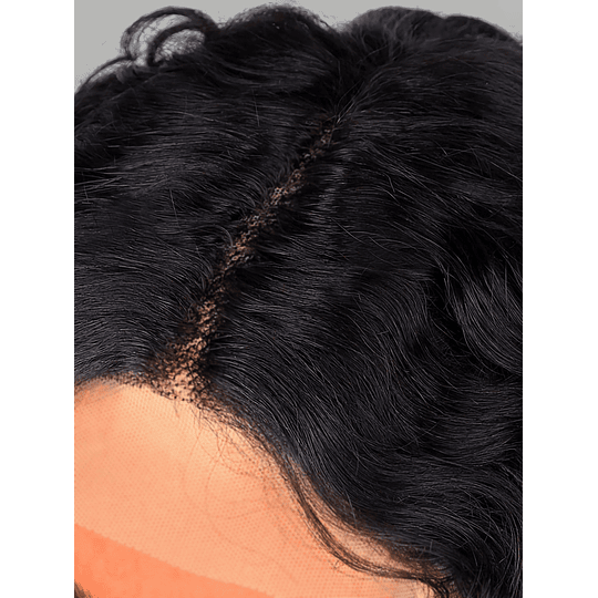 4*1 peruca de cabelo humano de ondas profundas com renda frontal