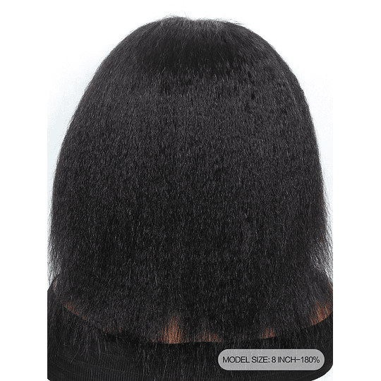 13*6*1 Renda Frente Peruca de cabelo humano Curto afro Yaki Direto